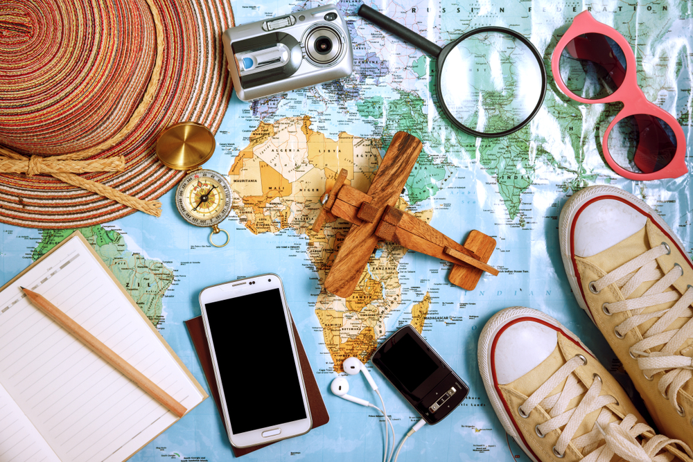 Travel,Plan,,Trip,Vacation,,Tourism,Mockup,-,Outfit,Of,Traveler